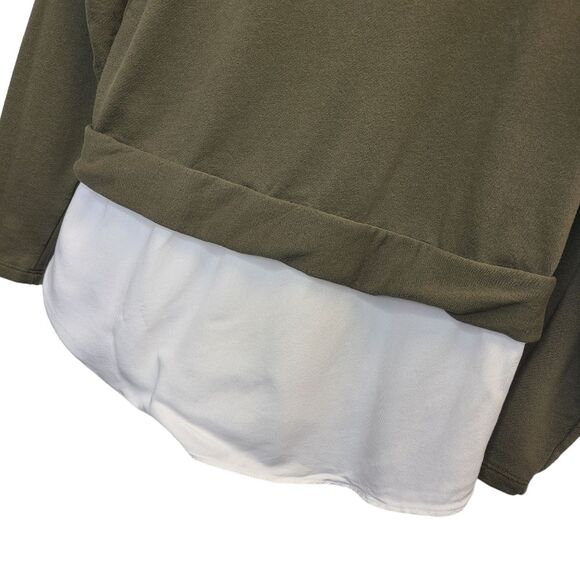 LOFT Women Green White Langenlook Sweatshirt S Petite - Picture 7 of 13